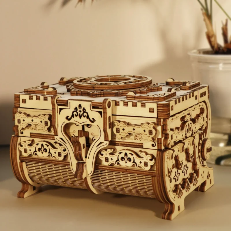 3D Wooden Puzzle model Kits Antique Jewel Box DIY Home Decoration Model Birthday or Christmas Gifts - Image 4