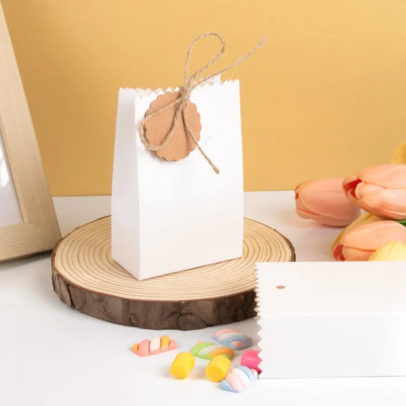 10/20/30pcs Retro Kraft Paper DIY Gift Bag White Brown Cookie Wedding Favor Candy Box Food Packaging Bag With Rope Birthday Deco - Image 4