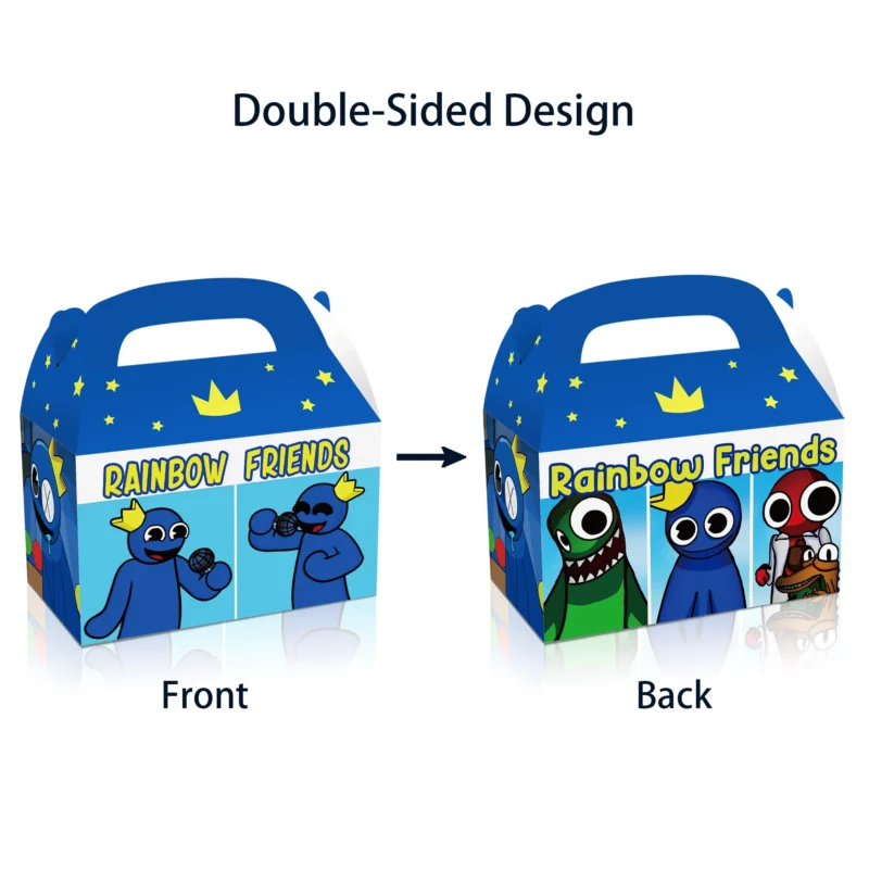12pcs Rainbow Friends Paper Gift Box for Returns Birthday Party Decorations Candy Gift Bags Classroom Rewards Prizes - Image 3