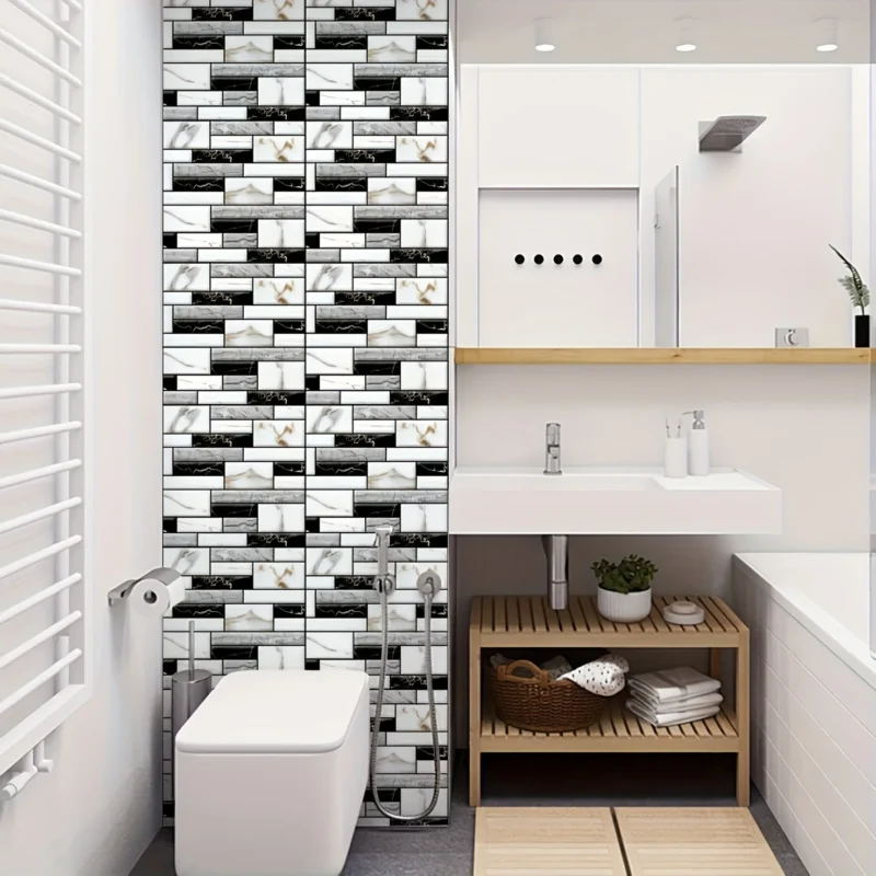 20PCS Self Adhesive Tile Wall Sticker Home Decor 3d pvc sticker Covers For Kitchen Cupboard Bathroom Waterproof Wallpaper - Image 2
